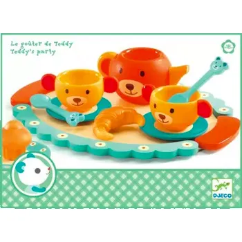 Dřevěná hračka Djeco - Dřevěný set s nádobím - Medvědí párty