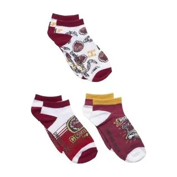 Ponožky dětské kotníkové, 3 ks Nebelvír, Harry Potter Velikost: 23-26