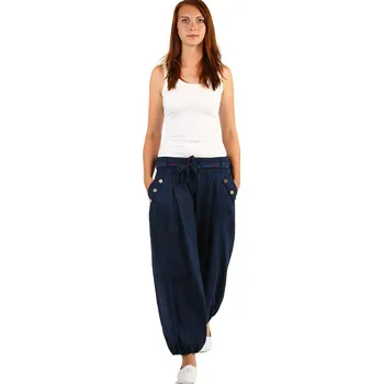 Dámské kalhoty Glara Harémky s knoflíčky na kapsách 240223