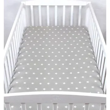 Prostěradlo Prostěradlo bavlněné s gumkou 120/60 cm - šedé hvězdy