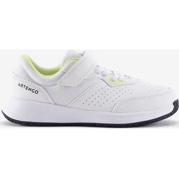 Chlapecké tenisky ARTENGO Dětské tenisové boty se šněrováním Essentiel KD 30 BÍLÁ|ŽLUTÁ
