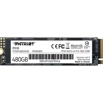 SSD disk PATRIOT P310/480GB/SSD/M.2 NVMe/3R