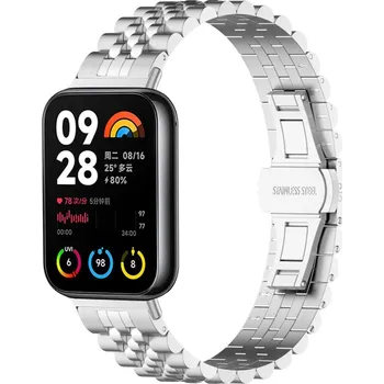 Ostatní příslušenství k chytrým hodinkám eses Kovový řemínek pro Xiaomi Redmi Watch 4, 5, 6 a Smart Band 8 Pro a 9 Pro - Stříbrný