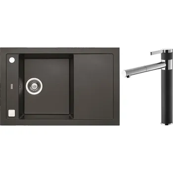 Alveus Set Formic 30 Granitový dřez s odkapem 760x500 mm + baterie Zina 05, twilight, SETA448