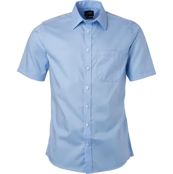 Pánská košile James Nicholson Mikro keprová košile s krátkým rukávem JN 684