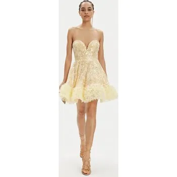 Dámské šaty ROTATE Koktejlové šaty Fia 1123991366 Žlutá Slim Fit 40