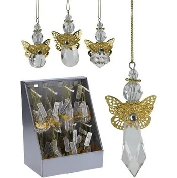 Vánoční ozdoba Ozdoba anděl akryl zlatá křídla