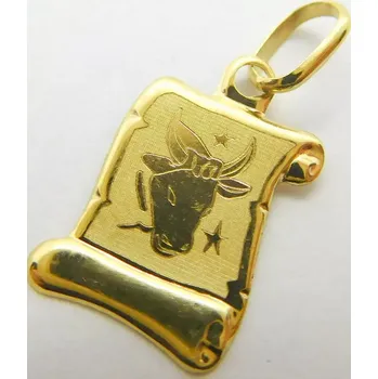 Přívěsek Klenoty Budín Zlatý přívěsek na pergamenu s gravírováním - znamení BÝK 585/0,36gr GUPYN-43031 (Klenoty Budín Zlatý přívěsek na pergamenu s gravírováním - znamení BÝK 585/0,36gr GUPYN-43031)
