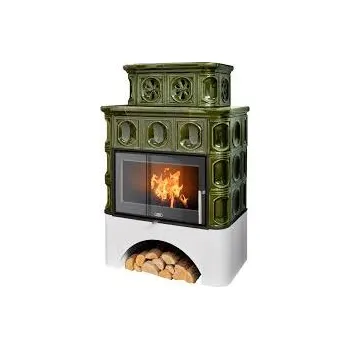 Krbová kamna ABX, spol. s.r.o. ABX KARELIE exklusive kachlová kamna 5-12kW, rovný sokl, zelená
