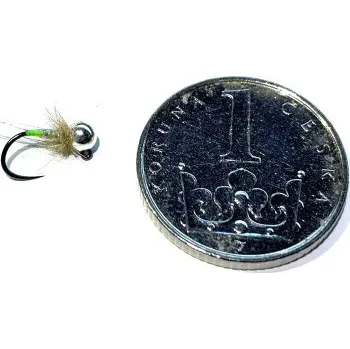 Umělá nástraha Slavíček muškaření Světlý greentag vel.h.18 hl.3,0mm, stříbrná