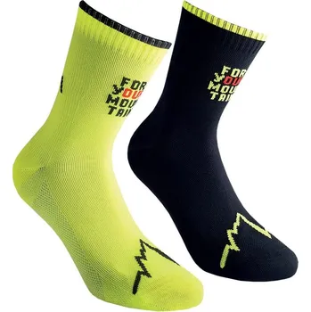 Pánské ponožky Ponožky turistické LA SPORTIVA For Your Mountain Socks, Black/Neon - 44-46