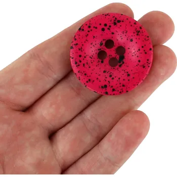 Knoflík Knoflík čtyřdírkový - kropenatý - 54" - 34,29mm Knoflík čtyřdírkový - kropenatý - 54" - 34,29mm: Růžová