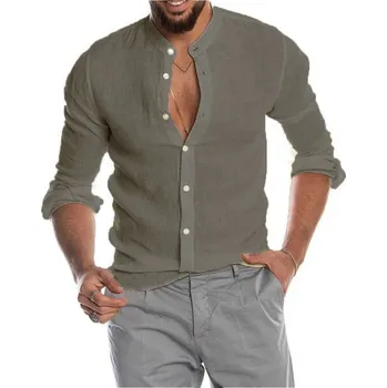 Pánská košile Pánská letní košile se stojatým límcem Barva: Šedá, Velikost: S