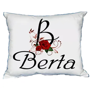 Dekorativní polštářek Polštář s dámským jménem BERTA Červený (polštářek dámské jméno )