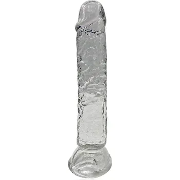 Dildo Transparentní dildo s přísavkou - 18 cm