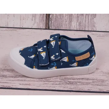 Chlapecké tenisky D.D.step Plátěnky tenisky D.D. step CSB-41812A tmavomodré s plachetnicemi a kotvami velikost: 23