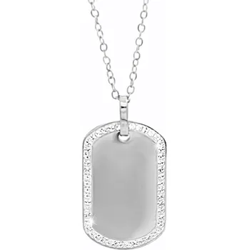 Náhrdelník JSB bijoux s.r.o. Ocelový náhrdelník psí známka s krystaly Swarovski Crystal