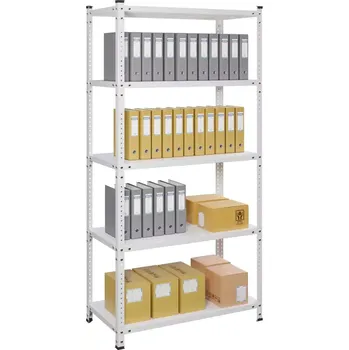 Dílenský regál ATLAS regál 2000x1000x300/5 polic/150 kg, bílá