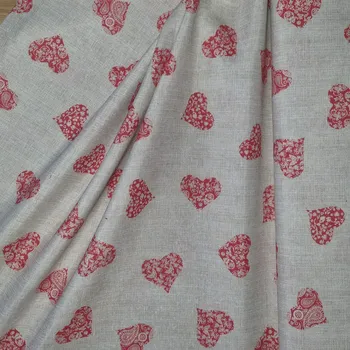 Dekorační látka srdce červená cena za 1 metr Český výrobce
