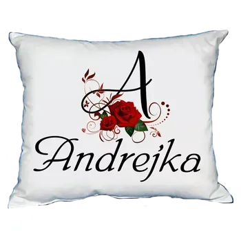 Dekorativní polštářek Polštář s dámským jménem ANDREJKA Černý (polštářek dámské jméno )