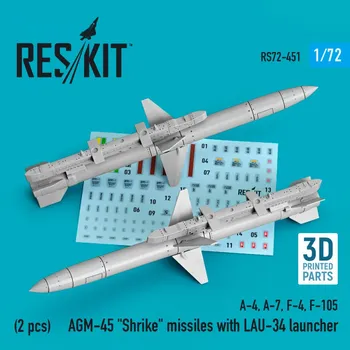 Plastikový model 1/72 AGM-45 'Shrike' missiles w/ LAU-34 launcher