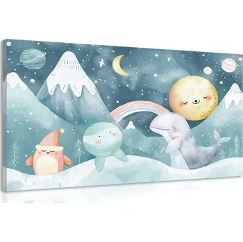 Obraz Dovido Obraz pro děti zvířátka v zasněžené krajině
