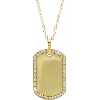 Náhrdelník JSB bijoux s.r.o. Zlatý ocelový náhrdelník psí známka s krystaly Swarovski Golden Shadow