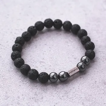 Náramek Náramek | láva - hematit Obvod zápěstí: 19 - 20 cm