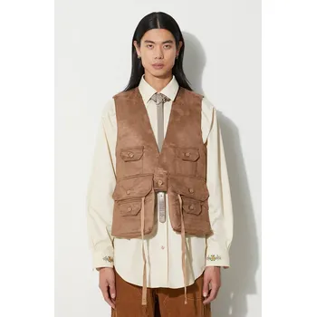 Vesta Engineered Garments Fowl Vest hnědá barva, 23F1C002.CT253, L, 82X