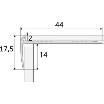 Podlahová lišta Schodový profil AC25 pro podlahy tl. 2mm délka 270 cm, EFFECTOR Světlá bronz 02 (šampaň)