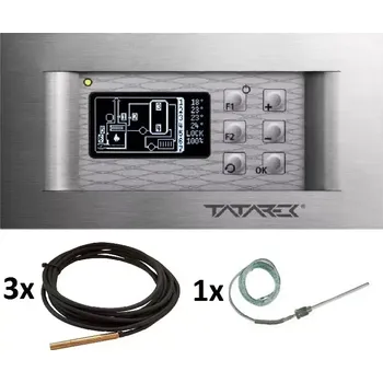 TATAREK RT 08 GEX HYBRID TD REGULÁTOR AUTOMATIKY (Mikroprocesorový regulátor teploty pro teplovodní krbové vložky a kamna s externím přívodem vzduchu.)