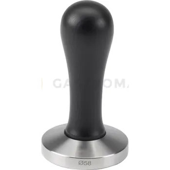 Barová židle Tamper, pěchovadlo na kávu, nerezová ocel, černá dřevěná rukojeť, 58x90 mm | RESTO QUALITY, HEBBF58