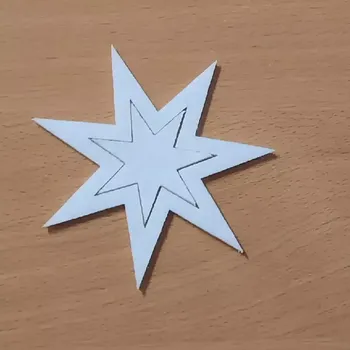 Vánoční dekorace Hvězdička z plsti sedmicípá bílá 01 90 x 90 mm