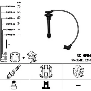 Zapalovací kabel Sada kabelů pro zapalování NGK RC-HE64