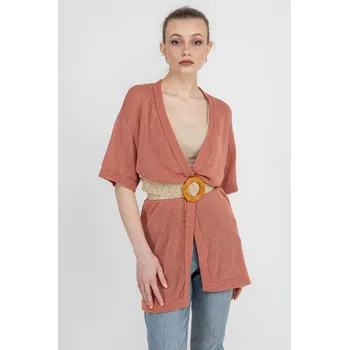 Dámská móda Jacqueline de Yong JDY dámský pletený kardigan Shine cihlový Velikost: L