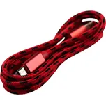 Pletený kabel USB na MICRO-USB 1m Barva: Červeno-Černý