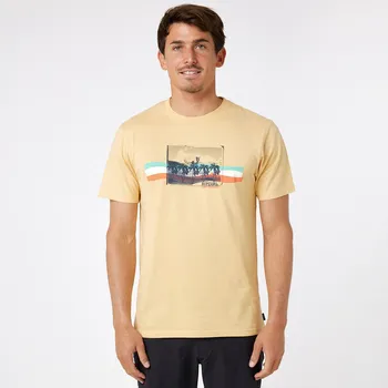 Pánské tričko Pánské Tričko s krátkým rukávem RIP CURL STRIPED TEE 047MTE_9746 – Žlutá M