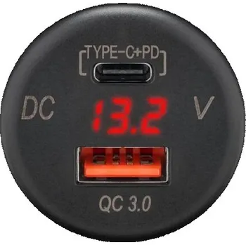 Elektrická zásuvka Dvojitá USB A+C nabíječka Wentronic do auta