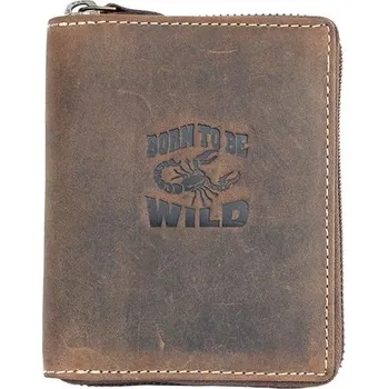 Peněženka Wild Born to be Wild Tmavěhnědá