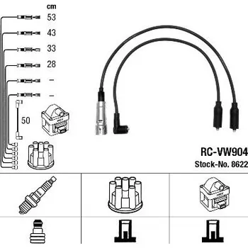 Zapalovací kabel Sada kabelů pro zapalování NGK RC-VW904