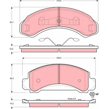 Brzdová destička Sada brzdových destiček, kotoučová brzda TRW GDB4004