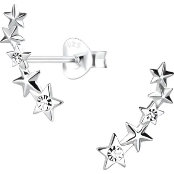 Náušnice Stříbrné náušnice Krystalové hvězdy