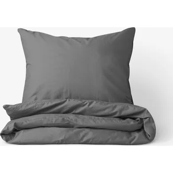 Povlečení Bavlněné povlečení - tmavě šedé 140 x 220 a 70 x 90 cm