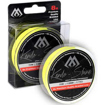 Mikado PLETENÁ ŠŇŮRA - KENDO SHINE - 0.10mm/8.23kg/150m - FLUO/ŽLUTÁ - 1 cívka