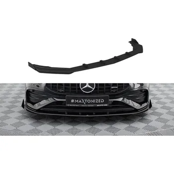 Karosérie Přední Splitter Mercedes-AMG A35 W177 Facelift (černo-červená + lesklé klapky)