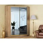 Rohová kombinovaná skříň KELABIT 140, dub sonoma/zrcadlo +možnost VÝNOSU + PROVĚŘENO zákazníky + vyzvednutí ZDARMA