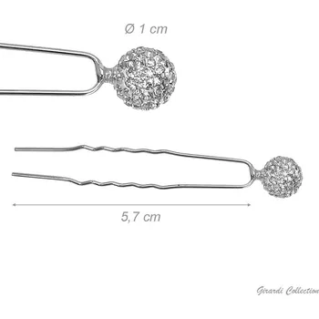 Ozdoba do vlasů Girardi,Ozdobné vlásenky B56084M10, stříbrná