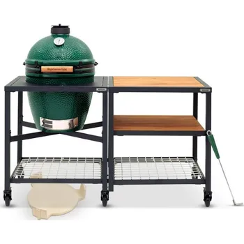 Zahradní gril Big Green Egg - Medium set se stolem + MONTÁŽ