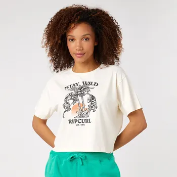 Dámské tričko Dámské Tričko s krátkým rukávem RIP CURL STAY WILD TEE 03KWTE_3021 – Béžová M