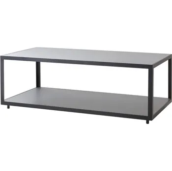 Konzolový stolek Cane-line konferenční stolek Level - obdélníkový Top: keramika světle šedá - Light grey (TII), Podnož: hliník bílý - White (AW)